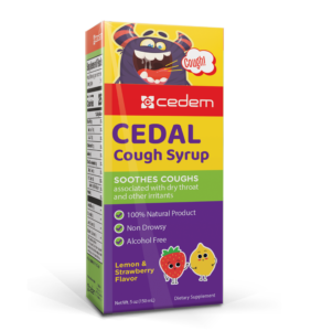 CEDAL Cough Syrup for immunity boost and cough relief with honey, chamomile, lemon, and strawberry essences in 150 ml – Cedem