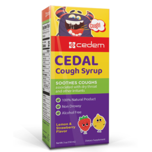 CEDAL Cough Syrup for immunity boost and cough relief with honey, chamomile, lemon, and strawberry essences in 150 ml – Cedem