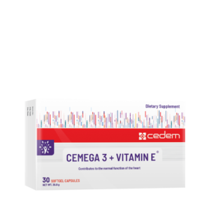 Cemega 3 with Vitamin E supports heart health, eye protection with Omega-3 EPA & DHA; gluten and lactose-free. Cedem ag.