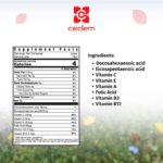 Omega-3, vitamins C, E, A, D3, folic acid, and B12 blend for brain and overall health in CeMega by Cedem