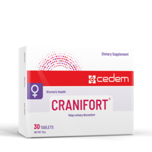 CRANIFORT supplement reduces urinary tract infections, supports a healthy urinary tract, and promotes an antibiotic-free lifestyle.