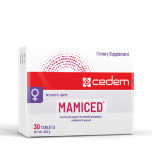 MAMICED supplement supports women's nutritional needs for pregnancy and breastfeeding, boosts immunity, energy, and fetal health. Gluten- and lactose-free.