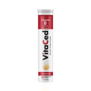 VitaCed B-Complex effervescent tablets for brain and nerve function, energy boost, and stress relief, 20 tablets – Cedem