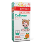 CeBone children’s bone and teeth growth supplement with calcium, magnesium, zinc, and vitamin D3, available in 100 ml, 150 ml, and 200 ml – Cedem