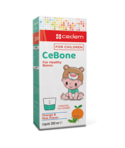 CeBone children’s bone and teeth growth supplement with calcium, magnesium, zinc, and vitamin D3, available in 100 ml, 150 ml, and 200 ml – Cedem