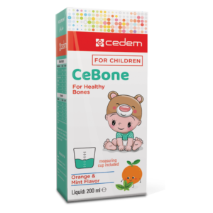 CeBone children’s bone and teeth growth supplement with calcium, magnesium, zinc, and vitamin D3, available in 100 ml, 150 ml, and 200 ml – Cedem