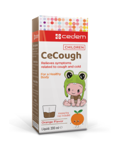 CeCough syrup for cough relief and immunity with vitamin C, elderberry, ivy, and honey, available in 100 ml, 150 ml, and 200 ml – Cedem