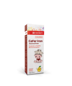 CeFer Iron drops for blood formation, immunity boost, and mental focus with Ferrous Fumarate, available in 100 ml, 150 ml, 200 ml, and 250 ml – Cedem