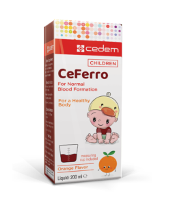 CeFerro liquid iron supplement for blood formation, immunity, and mental focus with Ferric Ammonium Citrate, in 100 ml, 150 ml, and 200 ml – Cedem