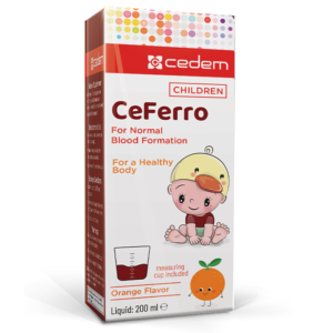 CeFerro liquid iron supplement for blood formation, immunity, and mental focus with Ferric Ammonium Citrate, in 100 ml, 150 ml, and 200 ml – Cedem
