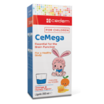 CeMega 200 ml liquid supplement for children's brain, neurological, and immune health with omega-3 and essential vitamins – Cedem