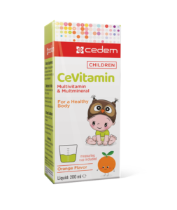 CeVitamin liquid supplement for children’s immunity, energy, and body strength with essential vitamins, in 100 ml, 150 ml, and 200 ml – Cedem