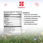 Lactobacillus Rhamnosus, Lactobacillus Acidophilus, and Proanthocyanidins in CEDEM AG's VAGINITIS PROBIOTICS for microbiome support