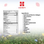 Ingredients for Collagen Joints: hydrolyzed collagen, glucosamine, vitamins, and minerals for joint health, gluten-free and lactose-free - Cedem AG