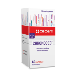CHROMOCED supplement reduces insulin resistance, supporting cardiovascular health and diabetes prevention. Gluten and lactose-free. Cedem ag.