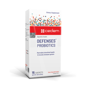 DEFENSES PROBIOTICS food supplement for immune and digestive health, vegan and lactose-free, by Cedem AG.