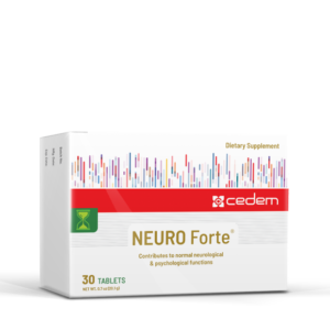 NEURO Forte Tablets supplement for psychological function, stress reduction, and mood enhancement, gluten-free and lactose-free - Cedem AG