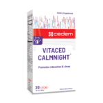 VITACED CALMNIGHT supplement promotes calmness, enhances mood, and supports sleep with natural extracts and magnesium. Gluten and lactose-free. Cedem ag.