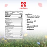 Ingredients for Vitamin K2: glucosamine, chondroitin, vitamins C, K2, D3, and CoQ10 for bone and heart health, gluten-free and lactose-free - Cedem AG