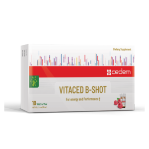 VITACED B-SHOT supplement boosts energy, mental clarity, and supports nerve health with essential B vitamins. Gluten and lactose-free. Cedem ag.