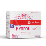 MYOFOL Plus supplement enhances ovarian function, regulates cycles, alleviates PCOS symptoms, and boosts female fertility with iron and iodine.