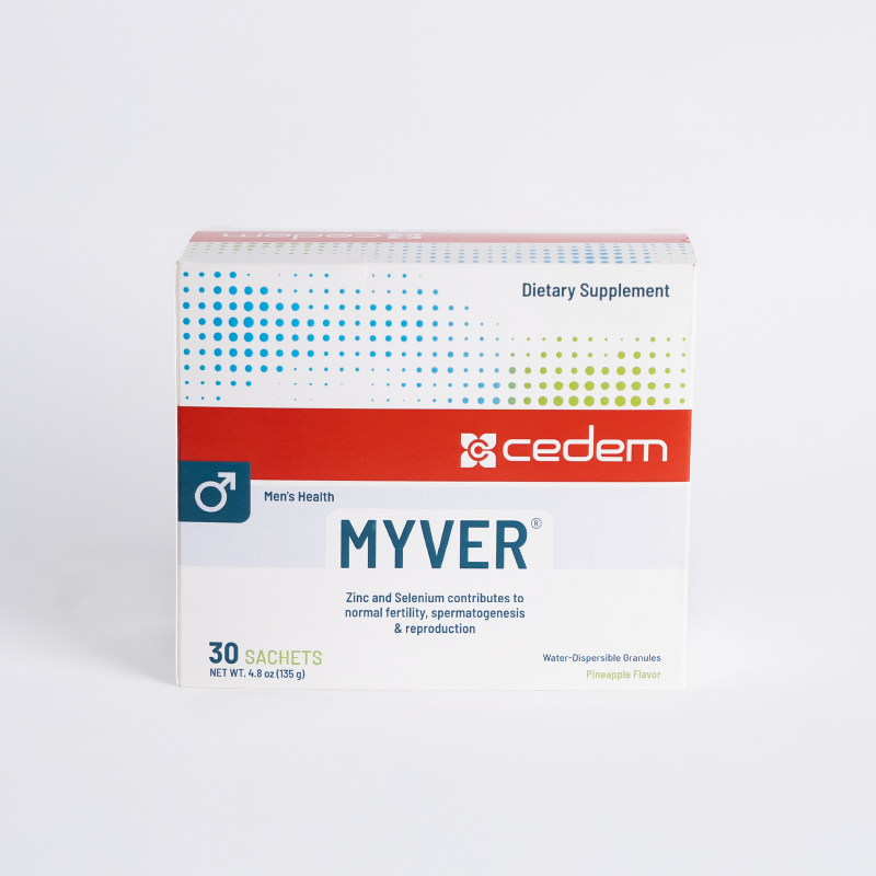 Boost male fertility with MYVER®—buy now to improve sperm quality, count & motility with clinically proven ingredients.